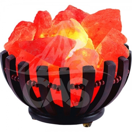 Himalayan Salt WoodenBowl Basket Lamp