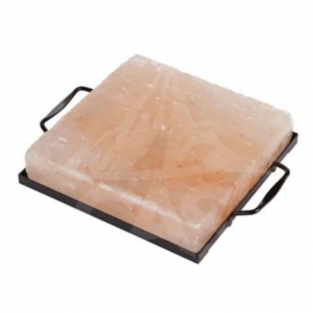 Himalayan Salt Brick 8×8×1 inches With Metal Tray